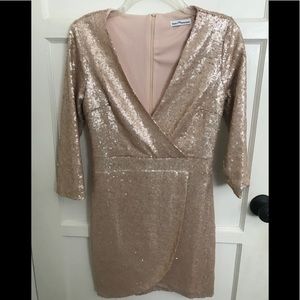 Rose gold sequins dress